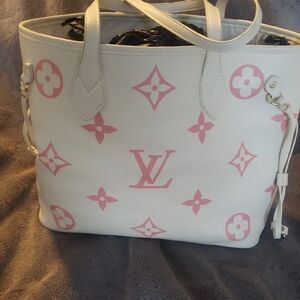 Louis Vuitton Cream and Pink Tote